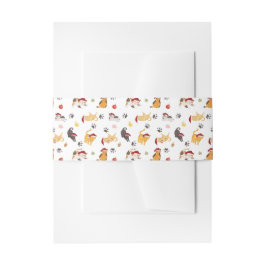 Cintas Para Invitaciones Cute Holiday Cat Pattern