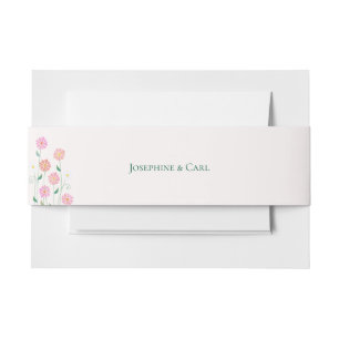 Cintas Para Invitaciones Daisies Campestres Lindas en Rosa para Bodas