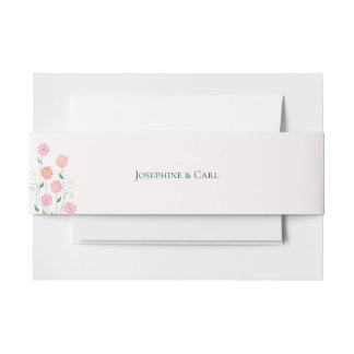 Cintas Para Invitaciones Daisies Campestres Lindas en Rosa para Bodas 
