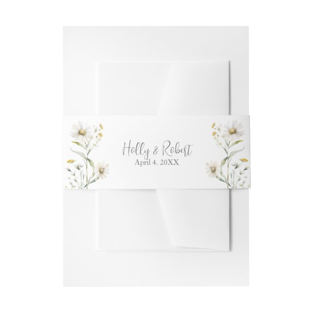 Cintas Para Invitaciones Daisy Wildflower Boda (Anverso Ejemplo)
