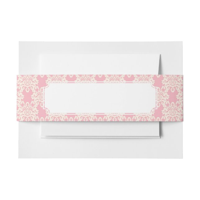 Cintas Para Invitaciones Damasco retro floral (Anverso Ejemplo)