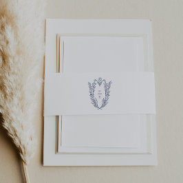Cintas Para Invitaciones DAPHNE Boda Floral Elegante Azul Blanco