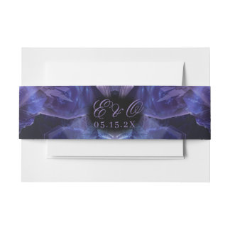 Cintas Para Invitaciones Dark Amethyst Boho Crystals Black Boda