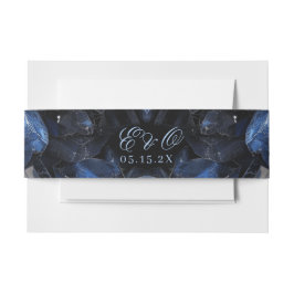 Cintas Para Invitaciones Dark Blue Boho Witch Crystals Black Wedding