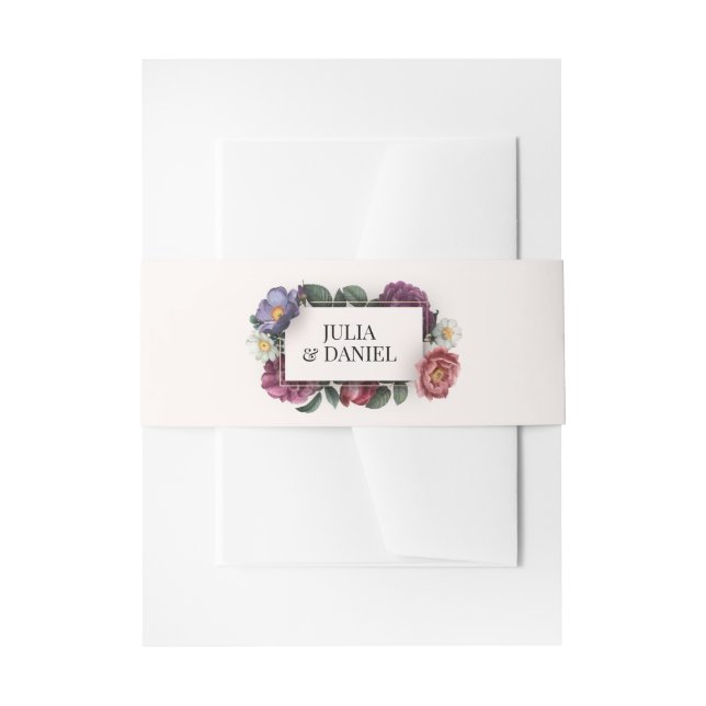 Cintas Para Invitaciones Dark Florals (Anverso Ejemplo)