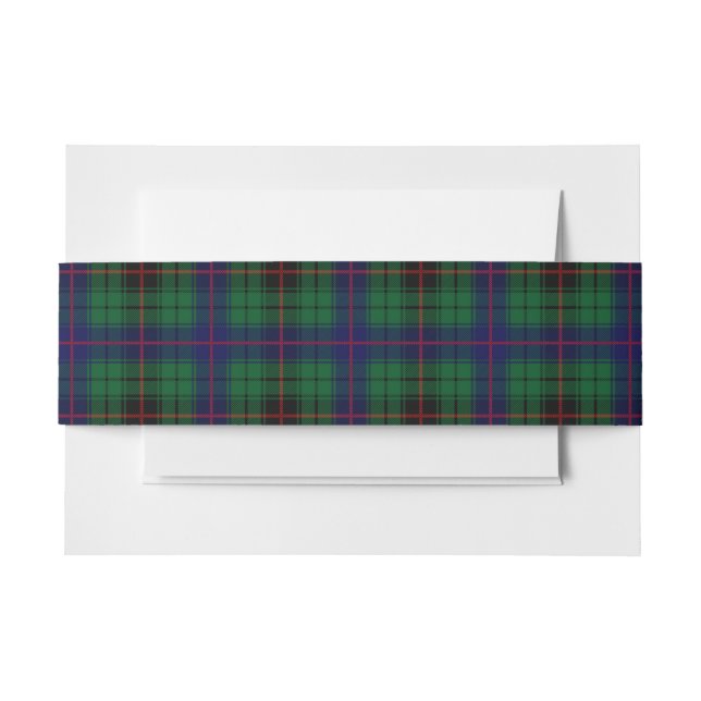 Cintas Para Invitaciones Davidson Scottish Tartan Belly Band (Anverso Ejemplo)