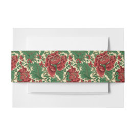 Cintas Para Invitaciones Decadencia victoriana Elegante Floral Roja