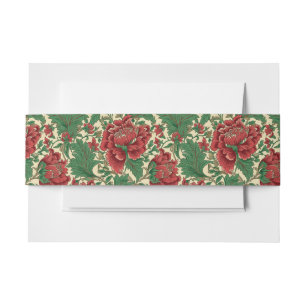 Cintas Para Invitaciones Decadencia victoriana Elegante Floral Roja