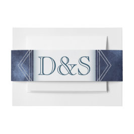 Cintas Para Invitaciones Deco de arte azul geométrico | Boda de monograma m