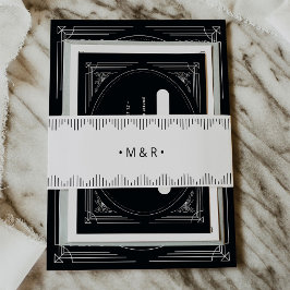 Cintas Para Invitaciones Deco moderno | Elegante Boda blanco y negro