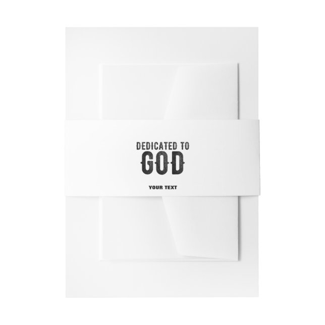 CINTAS PARA INVITACIONES DEDICADO A DIOS PERSONALIZABLE GUAY TEXTO NEGRO (Anverso Ejemplo)