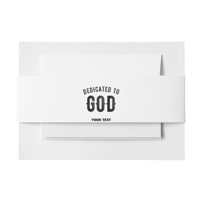 CINTAS PARA INVITACIONES DEDICADO A DIOS PERSONALIZABLE GUAY TEXTO NEGRO (Anverso Ejemplo)