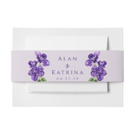 Cintas Para Invitaciones Deep Purple Violets Invitación Belly Band