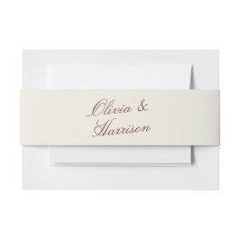 Cintas Para Invitaciones Deep Wine Classic Calligraphy Wedding