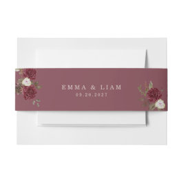 Cintas Para Invitaciones Deep Wine Old Money Wedding Belly Band