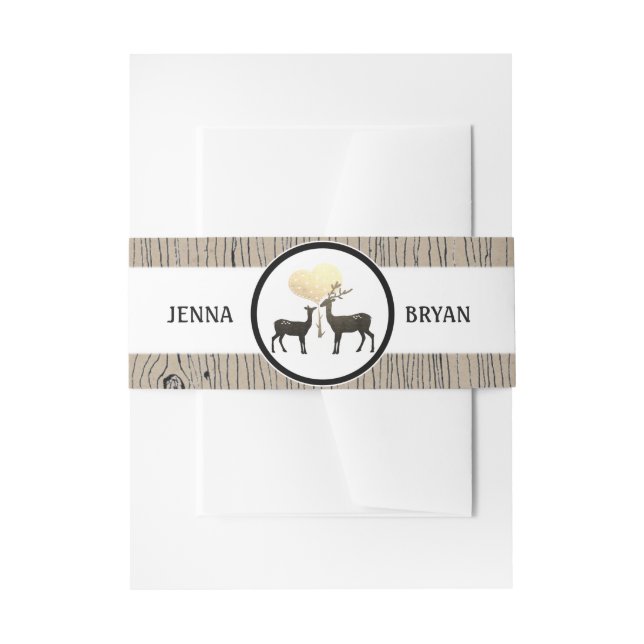Cintas Para Invitaciones Deer Love Woodland Deer Boda Personalizado (Anverso Ejemplo)