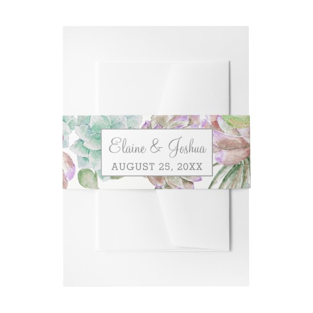 Cintas Para Invitaciones Deert Cactus Suculenta banda de vientre invitación (Anverso Ejemplo)