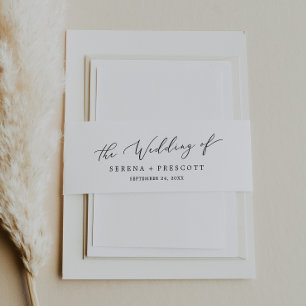 Cintas Para Invitaciones Delicado Boda de caligrafía negra