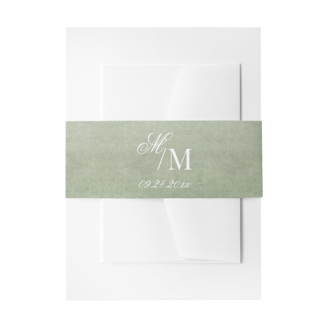Cintas Para Invitaciones Delicate Elegant Minimal Sage Green Wedding (Anverso Ejemplo)