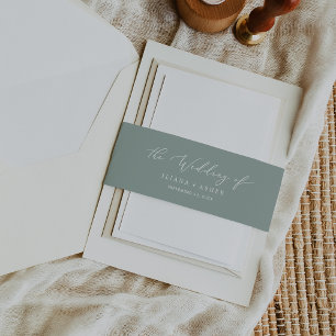 Cintas Para Invitaciones Delicate Sage Green Boda