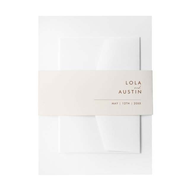 Cintas Para Invitaciones Desierto simple | Blanco natural (Anverso Ejemplo)