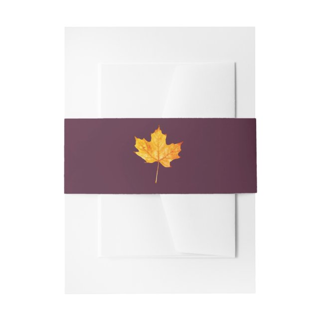 Cintas Para Invitaciones Despedida de soltera Otoño Hoja de Arce (Anverso Ejemplo)
