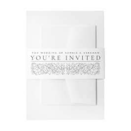 Cintas Para Invitaciones Desplazamiento formal deja Boda blanco y negro