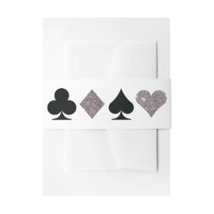 Cintas Para Invitaciones Destiny Vegas Boda Faux Silver Purpurina