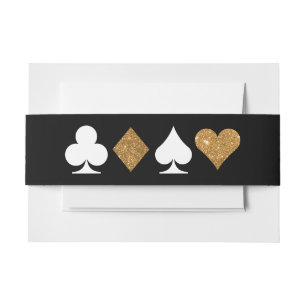 Cintas Para Invitaciones Destiny Vegas invita a la Purpurina de oro Faux Be