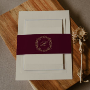 Cintas Para Invitaciones Detalles de Boda Floral Toile de Champán Borgoña