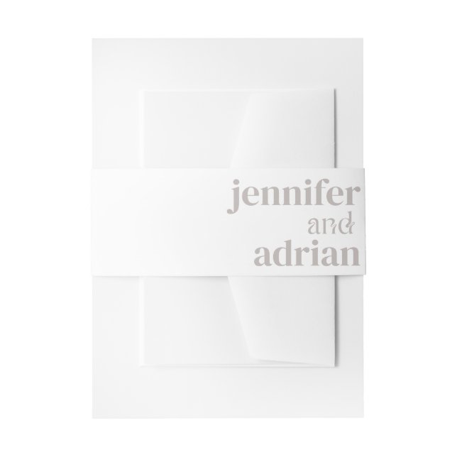 Cintas Para Invitaciones Detalles de Boda Invitación de Boda Moderna Vientr (Anverso Ejemplo)