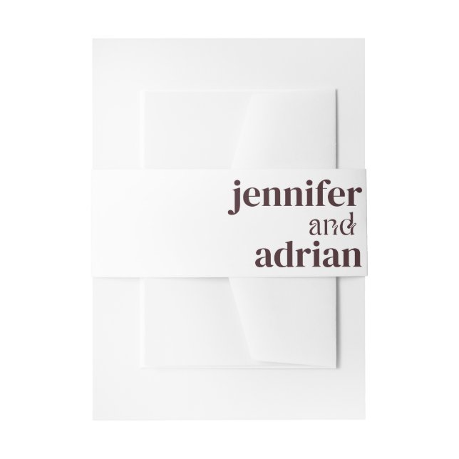 Cintas Para Invitaciones Detalles de Boda Invitación de Boda Moderna Vientr (Anverso Ejemplo)