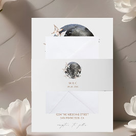 Cintas Para Invitaciones Detalles del Boda Botánico Celestial de la Luna Mo