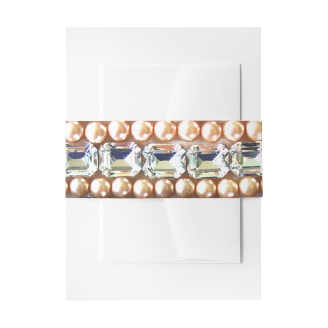 Cintas Para Invitaciones diamantes Diamante de imitación joyas perlas piedr (Anverso Ejemplo)