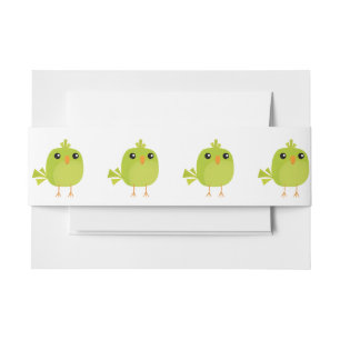 Cintas Para Invitaciones Dibujo animado de pájaro verde