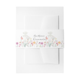 Cintas Para Invitaciones Dibujo de acuarela de campo de flores silvestres