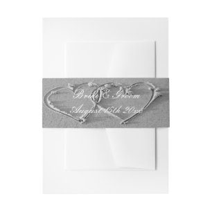 Cintas Para Invitaciones Dibujo de corazón de boda en la playa con estilo e