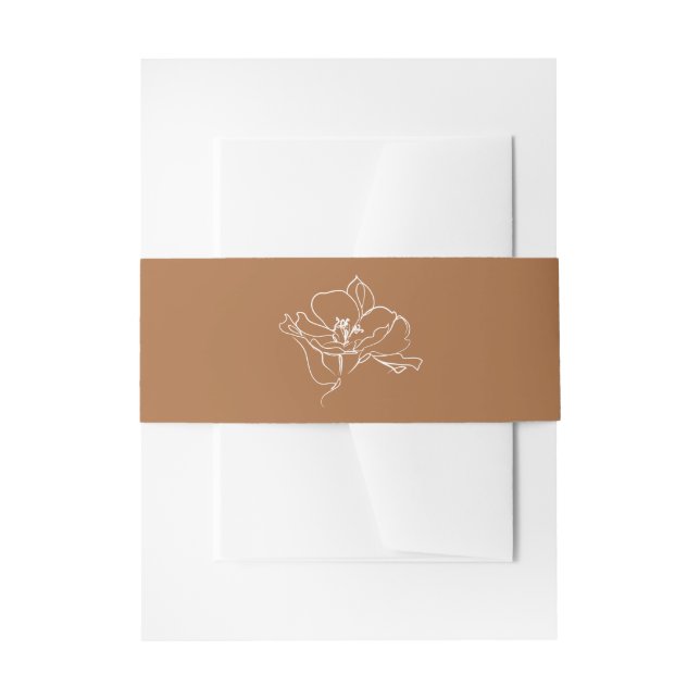 Cintas Para Invitaciones Dibujo Floral simple y elegante (Anverso Ejemplo)