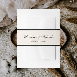 Cintas Para Invitaciones Dinero Antiguo Negro Marfil Elegante Intemporal Bo
