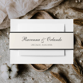 Cintas Para Invitaciones Dinero Antiguo Negro Marfil Elegante Intemporal Bo