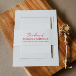 Cintas Para Invitaciones Dirección de devolución de boda con borde ondulado