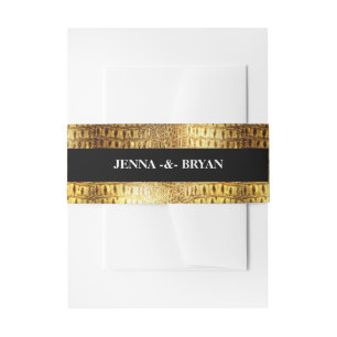 Cintas Para Invitaciones Diseñador Alligator Crocodile Skiny Gold Black