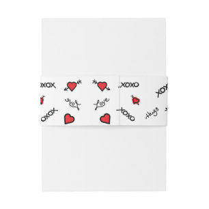 Cintas Para Invitaciones Diseño de amor y besos XOXO
