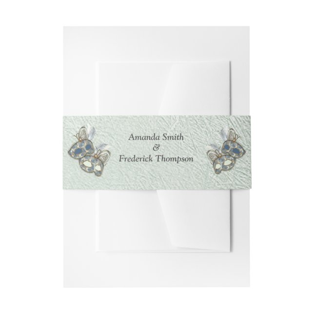 Cintas Para Invitaciones Diseño de patrón rico en rococo con máscaras (Anverso Ejemplo)