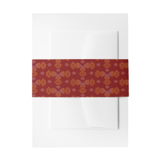 Cintas Para Invitaciones Diseño de Pongal Kolam Tamil Mínimo Rojo