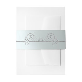 Cintas Para Invitaciones Diseño de Rollo de Plata sobre Plata