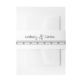 Cintas Para Invitaciones diseño elegante en blanco y negro