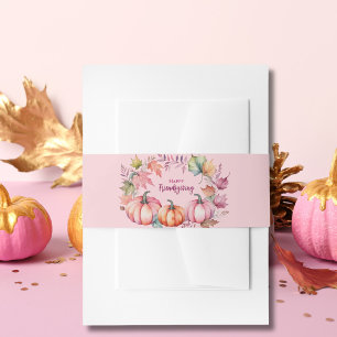 Cintas Para Invitaciones Diseño floral de calabaza Elegante Rosa para Frien