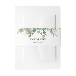 Cintas Para Invitaciones Diseño moderno de hoja de eucalipto botánico dorad