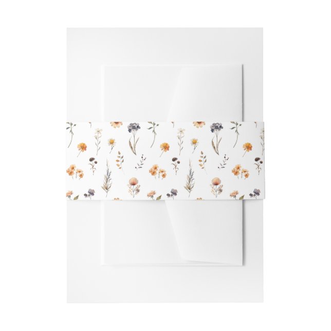 Cintas Para Invitaciones Ditsy Sunflowers & Wildflowers Fall Wedding (Anverso Ejemplo)